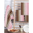thumbnail image 2 of Pink Wood Grain Kitchen Dish Towels for Drying Dishes Set of 4, Brown Vintage Mottled Country Stripes Waffle Weave Microfiber Hand Tea Bathroom Towels Quick Dry & Absorbent Towel 15.7x23.6, 2 of 7