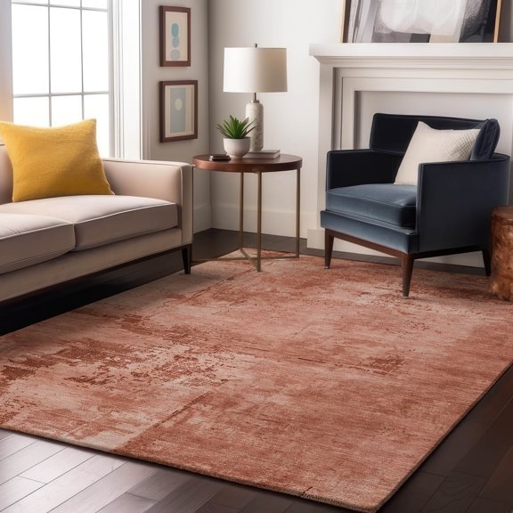 Addison Rugs Mayfield Premium Machine Washable Transitional Abstract Paprika Rectangle Rug, 8' x 10'
