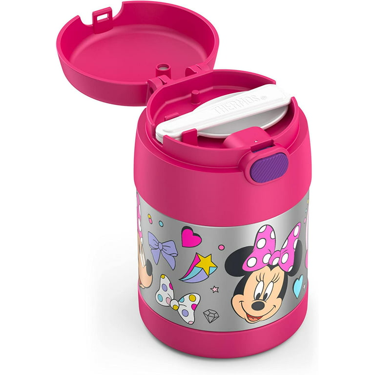 Thermos Funtainer 10 Ounce Stainless Steel Vacuum Insulated Kids Food Jar with Spoon, Preschool Minnie