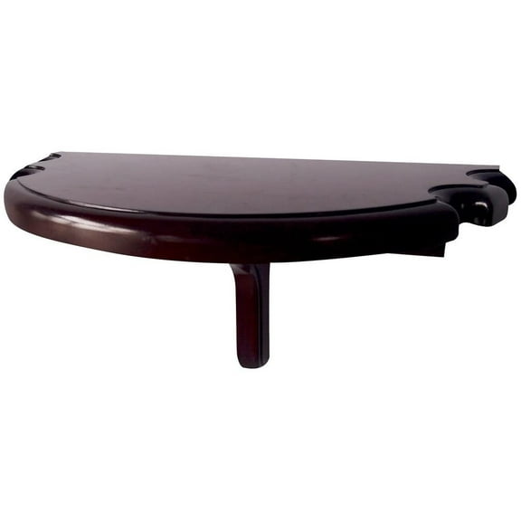Hathaway Premium Half Moon Wall Shelf - Mahogany Finish