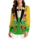 thumbnail image 3 of TaTaai Women's Mardi Gras Print Long Sleeve Loose Casual Shirt Unisex Lapel Button Down Blouse Fashion Holiday Top for Daily Office Party Streetwear Spring Summer Wear Gift, 3 of 9
