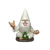 Rocker Gnome  - George - with Zen Frog - This Garden Gnome combines Peace, Tranquility and Rock N Roll for your Fairy Garden by GlitZGlam