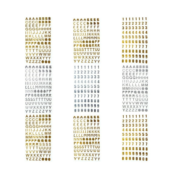 HOOWIFFY 9 Sheets Mini Alphabet Stickers Decals Scrapbook Letters Number Stickers for Planners Kids Crafting