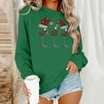 thumbnail image 2 of FAWUUDO Womens Fall Sweater Cute Bow Print Long Sleeve Pullover Casual Oversized Green, 2 of 6