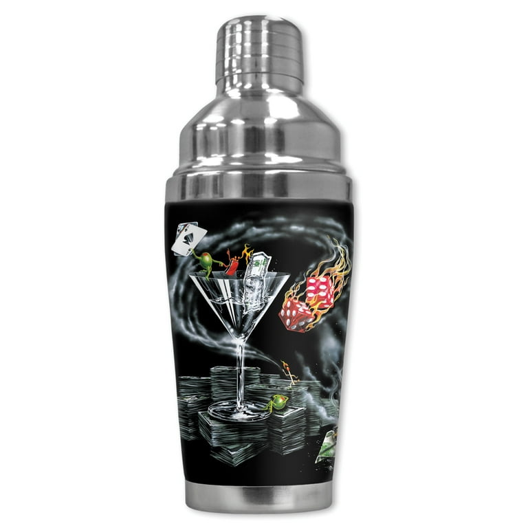 Mugzie Brand 16-Ounce Cocktail Shaker with Insulated Wetsuit Cover - Michael Godard: Strike It Rich