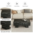 thumbnail image 2 of Hassch 43.3" Modern Coffee Table, Black Marble Look MDF Tabletop, Minimalist Rectangular Center Table for Living Room or Home Theater, Easy to Clean, 2 of 8