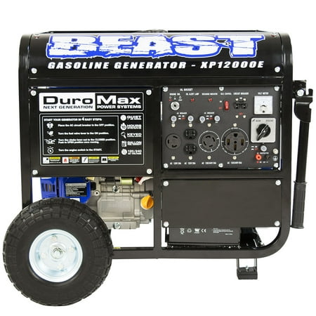 DuroMax XP12000E 12000 Watt Portable Gas Electric Start Generator - Home Standby