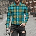 thumbnail image 6 of Button Up Shirts for Men with Collared Long Sleeve Shackets Tops Mens Casual Plaid Printed Breathable Lightweight Going-Out Work Tshirts Shirt, 6 of 7