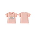 thumbnail image 2 of Kids Little Girl Summer T-shirt 3 4 5 6 7 8 9 Years Rainbow Letter Print Round Neck Short Sleeve Tops Casual Streetwear, 2 of 9
