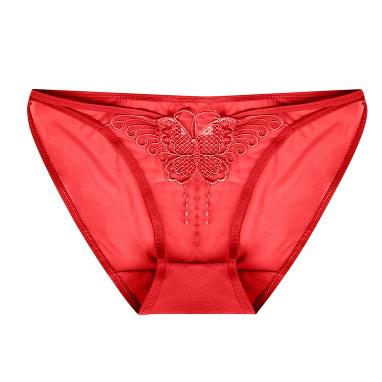 HUPOM Girls Panties Girls Underwear Briefs Leisure Tie Seamless Waistband  Red M 