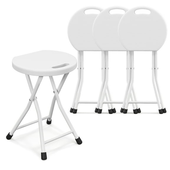 Gymax 4PCS 18''H Folding Stool Portable & Foldable Camping Chair w/ Carrying Handle