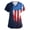 01-Dark Blue, variant on 250th Anniversary USA Scrub Tops Women American Flag Print Stretch V Neck Scrubs 4th of July Nurse Working Uniforms with Pockets