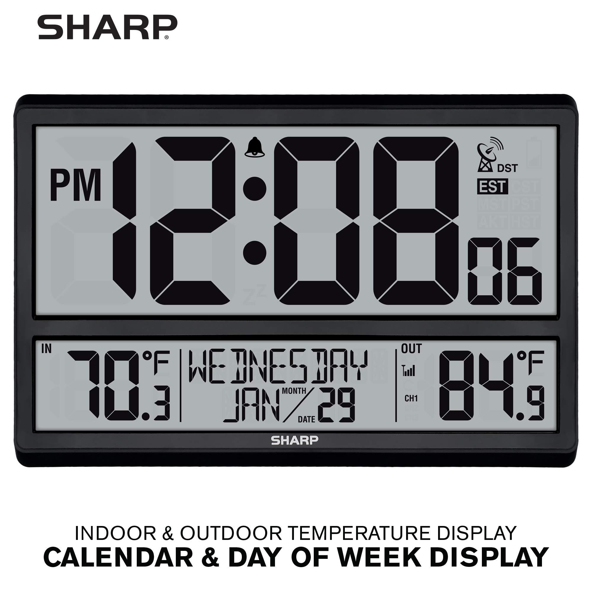 Sharp Atomic Clock with Indoor/Outdoor Display, 3