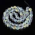 thumbnail image 4 of Electroplate Transparent Glass Beads Strands AB color Plated Faceted Round Clear AB 10x10x9.5mm Hole: 1.5mm about 58~60pcs/strand 21.65~22.44 inch(55~57cm), 4 of 6