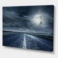 thumbnail image 3 of Designart ' Cloudy Full Moon Over Asphalt Road II ' Nautical & Coastal Canvas Wall Art Print, 3 of 4