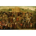 thumbnail image 2 of French School 14x11 Black Ornate Wood Framed Double Matted Museum Art Print Titled: Allegorical Composition of Francois Ier on Julius Caesar's Path (16th Century), 2 of 5