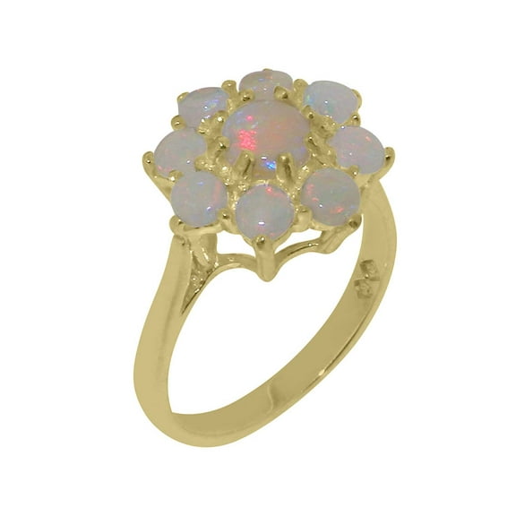 LBG British Made 9k Yellow Gold Natural Opal Womens Statement Ring - 33 size options - Size 10