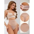 thumbnail image 3 of Unique Bargains Women's Lace Tummy Control Underwear Thongs Shapewear Panties S Beige, 3 of 6