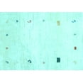 thumbnail image 1 of Ahgly Company Indoor Rectangle Solid Light Blue Modern Area Rugs, 3' x 5', 1 of 4