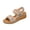 A Khaki, variant on Summer Comfortable Slides Sandals 2026 Women's Fashion Casual Spring And Summer Comfortable Solid Color Open Toe Thick Bottom Wedge Heel Sandals Dark Blue 36