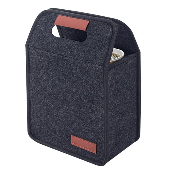 Reusable Insulated Drink Carrier with Handle, Portable Cup Holder Bag for Hot and Cold Drinks, Folding Coffee Carrier for Travel, Picnics, and Parties, Dark Gray-1, 7.87x4.72x11.02 Inch