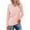 Pink, variant on Annhoo Plus Size Tops for Women Fall Casual Long Sleeve V Neck Blouses Basic Solid Color Going out T-Shirts