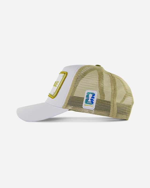 FIFA World Cup 2026 Rubber Host City Patch Trucker Soccer Cap - Seattle