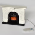 thumbnail image 1 of Dollhouse Miniature Fireplace Red Light Doll House Furniture Building Components, 1 of 8