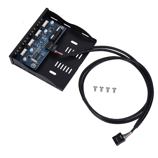Panel frontal de disquete USB 2.0 de 3,5'' con bahía de disquete de 9 pines a 4 interfaces HUB USB 2.0