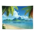 thumbnail image 5 of Fenyluxe  Ocean Beach Tapestry Wall Hanging Tropic Paradise Coconut Palm Tree Hawaiian Sea Wave Cool Seaside Sunset Waves Nature Decor For Dorm Bedroom Living Room 60x50inch, 5 of 6