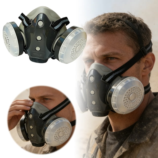 Industrial Full Face Spray Painting Grinding Protective Gear Lightweight Breathable Scratchproof Reusable Adjustable Comfortable for Workplace Use