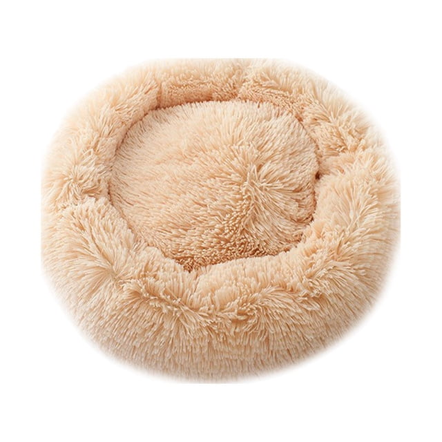 Cama para perros color champán, cómoda, redonda, suave, lavable, con cojín para gatos, camas para mascotas pequeñas y medianas