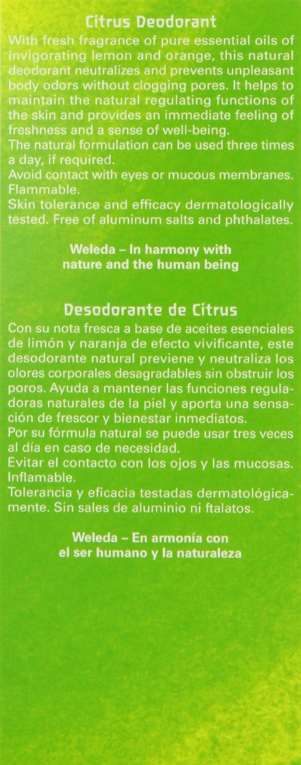 Weleda Deodorant Citrus, 3.4 Fl Oz (Pack Of 2)