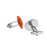 Perfect Cufflinks Orange with Silver Cufflinks