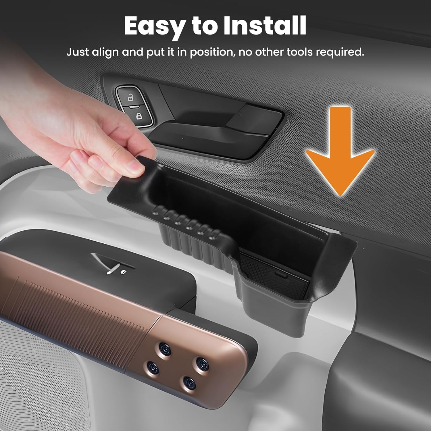 Canvcle Door Handle Storage Box for 2022-2025 Ford Maverick Accessories, Front Rear Door Side Storage Insert Tray Organizer Grab Handle Pocket Container 4PCS