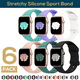 thumbnail image 1 of ComfiTime Correa para Apple Watch, Paq. de 6, Correas Elásticas Deportivas para iWatch de 38/40/41/42/44/45/49 mm para Mujeres y Hombres, Correa de Silicona para Series 9-1, SE, SE2, Ultra, Ultra2, 1 of 12
