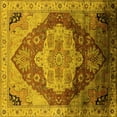 thumbnail image 1 of Ahgly Company Machine Washable Indoor Square Oriental Yellow Industrial Area Rugs, 8' Square, 1 of 4