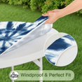 thumbnail image 5 of Blue White Tie Dye Mandala Pattern Round Fitted Tablecloth with Elastic Edge,Dining Table Cover Waterproof,Outdoor Round Tablecloth for Camping,Dining,Indoor and Outdoor, 5 of 7
