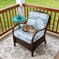 thumbnail image 4 of Outdoor Patio Cushion Covers 4 Pack Summer Blue Palm Patio Chair Cushion Covers with Ties and Zipper Waterproof Outdoor Seat Cushion Covers for Patio Furniture 22"x22", 4 of 6