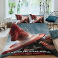 thumbnail image 2 of Capitán América 4 Conjunto de sábanas temático, trío de piezas, cómodo y amigable con la piel, diseño único, regalo de decoración para el hogar para familiares, amigos y fans,135cm *200cm, 2 of 6