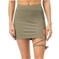 thumbnail image 1 of IROINNID Mini Elastic Waist Skirt For Women Sexy Fake Two-piece Casual Summer Yoga Lace-up Tennis Skirt Solid Color Skirt, 1 of 9