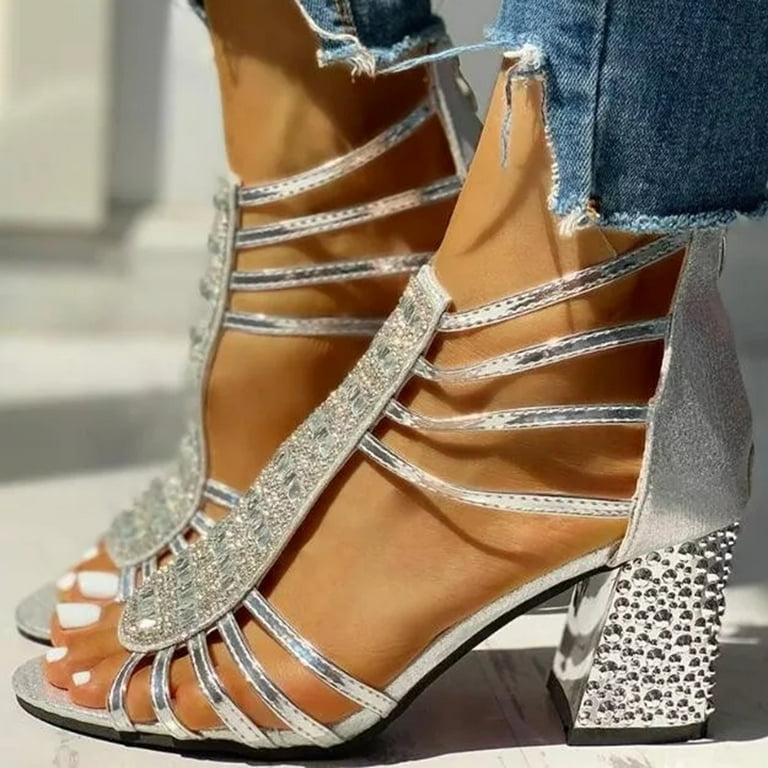 CAICJ98 Women Shoes Women's Rhinestone Flat Sandals Slip on CAICJ98 Women Shoes Women's Rhinestone Flat Sandals Slip on