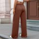 thumbnail image 5 of Pantalones Deportivos Anchos de Cintura Alta para Mujer, Holgados y con Cordón, A para Adolescentes Naranja Rojo L, 5 of 9