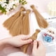 thumbnail image 3 of Kit de 5 extensiones de cabello para pelucas, 15,5 cm, liso y corto, de fibra resistente al calor, para la confección de extensiones de cabello. Incluye pelo de camello para manualidades., 3 of 9