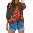 thumbnail image 5 of YUGYXL Funny Ugly Christmas Sweatshirt for Women Santa Print Oversized Pullover Fleece Lined Warm Holiday Tops B Multicolor XXXL, 5 of 9