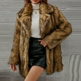 thumbnail image 5 of Ofreoo Winter Coats for Women Faux Fur Collar Classic Leopard Medium Long Jacket,Holiday,Wedding,Party on Clearance, 5 of 9