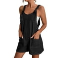 thumbnail image 3 of Meichang Womens Denim Shorts Overalls Summer Casual Sleeveless Loose Fit Adjustable Strap Rompers Jean Jumpsuit Bib Shortalls with Pockets, 3 of 10