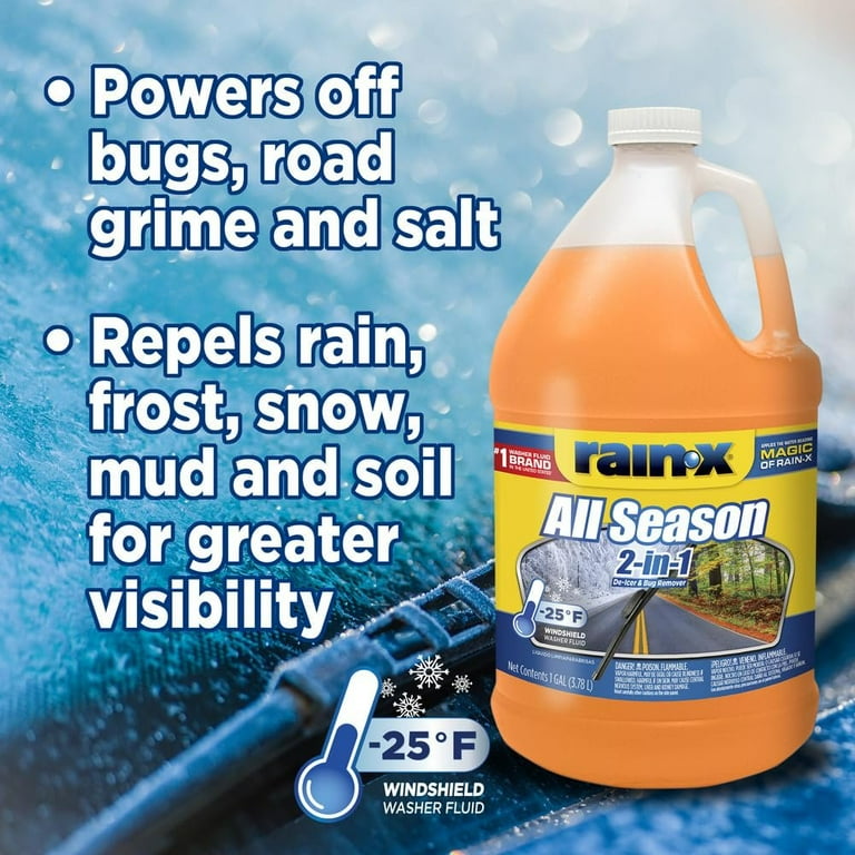 Rain-X, Windshield Washer Fluid, 2-In-1 All Season -25F, 6 Pack