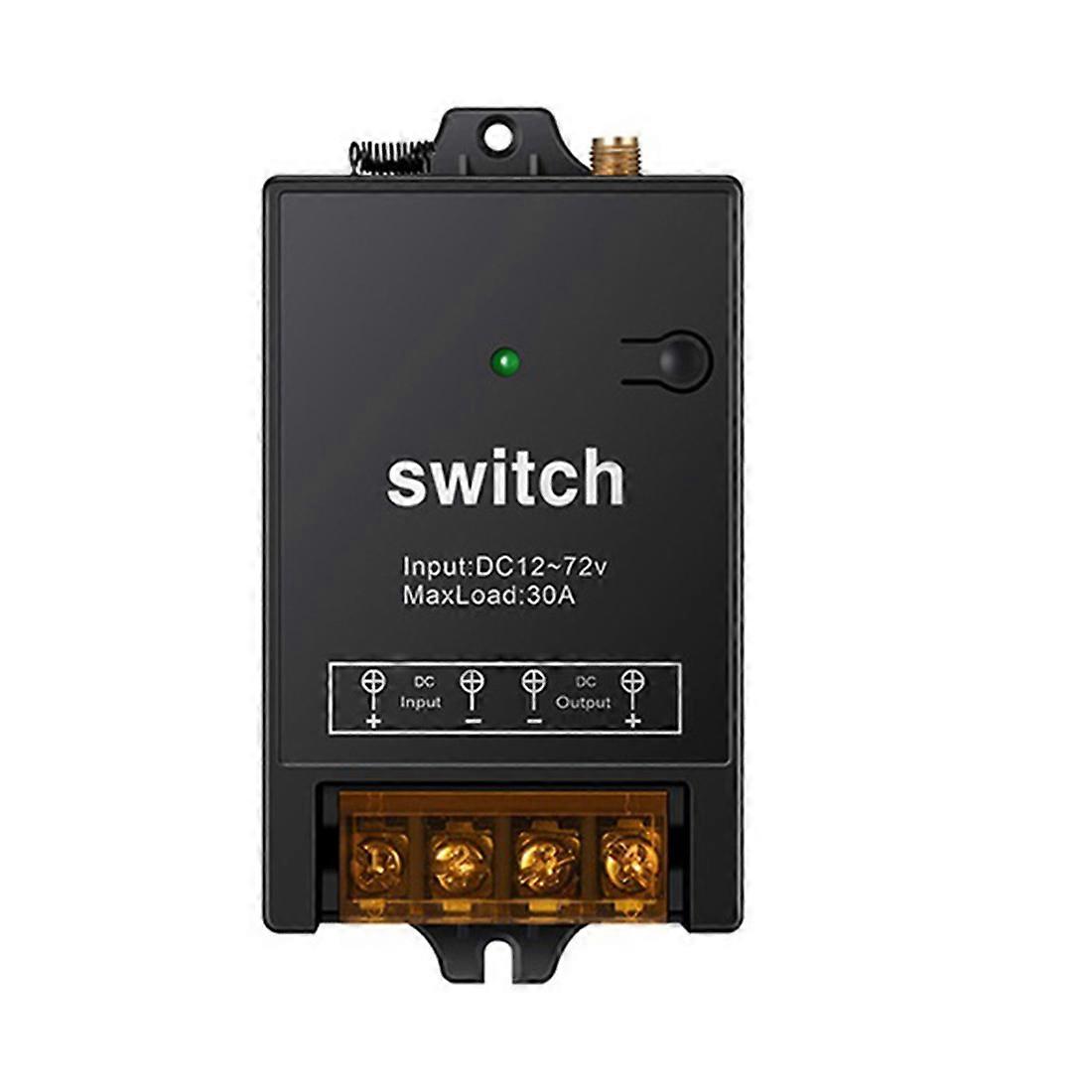 Wireless Remote Switch 30A - 328ft Range DC 12V-72V Remote Control Switch For Alarms, Doors, Motors