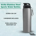 thumbnail image 3 of Sicilia Stainless Steel Sports Bottles 27 oz. Set of 6, Bulk Pack - Non Insulated, Great for Gym, Hiking, Cycling, School - Silver, 3 of 5